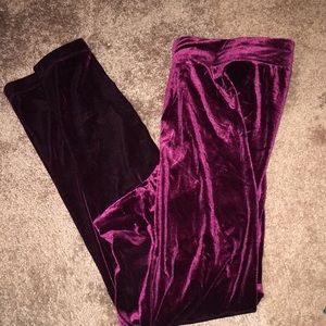 Old Navy Maroon Velvet/Velour Leggings XL